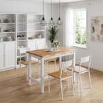 VidaXL Table haute EKAI Blanc 112 x 70 x 91 cm Bois de pin massif