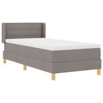 vidaXL Lit à ressorts avec matelas taupe  90x200 cm  tissu