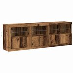 vidaXL Buffet avec lumières LED en vieux bois 202x37x67 cm bois reconstitué