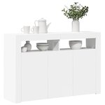 vidaXL Buffet avec lumières LED blanc brillant 115 5x30x75 cm