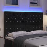 vidaXL Tête de Lit LED avec des lumières à LED Noir 144 cm Velours