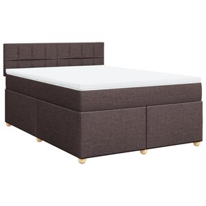 vidaXL Sommier à lattes de lit avec matelas Marron foncé 160x200 cm