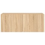 vidaXL Meuble TV mural avec lumières LED chêne sonoma 100x35x41 cm