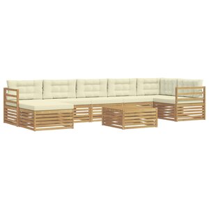 vidaXL Ensemble de canapés d'extérieur 8 pc Blanc et crème Polyester