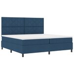 vidaXL Lit à ressorts avec matelas et lumière LED  bleu marine  200 x 200 cm  en tissu.