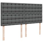 vidaXL Sommier à lattes de lit avec matelas Gris foncé 200x200cm Tissu