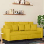 vidaXL Canapé à 2 places Jaune 140 cm Velours