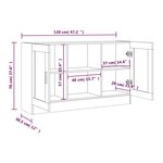 vidaXL Armoire à vitrine Chêne marron 120x30 5x70 cm Bois d'ingénierie