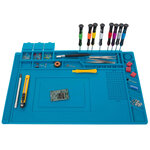 Velleman tapis de soudure en silicone 45x30 cm bleu