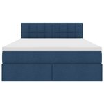vidaXL Lit avec rangement et matelas avec matelas Bleu 140 x 190 cm
