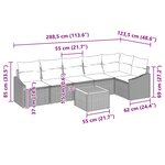 vidaXL Ensemble de canapé de jardin 7 Pièces Gris et bleu marine