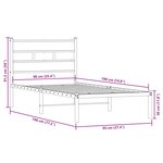 vidaXL Cadre de lit en métal sans matelas chêne fumé 90x190 cm