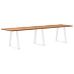 vidaXL Table à manger avec bord naturel 320x80x74 cm bois massif chêne