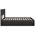 vidaXL Cadre de lit avec rangement et tête de lit Noir 140 x 200 cm