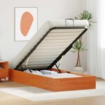 vidaXL Cadre de lit ottoman avec rangement Brun Ciré 80 x 200 cm