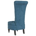 vidaXL Chaise à dossier haut bleu velours conception de bouton