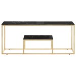 vidaXL Table basse doré acier inoxydable et verre trempé