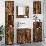 vidaXL Ensemble de mobilier de salle de bain 5 Pièces Chêne fumé