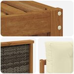 vidaXL Ensemble de canapés d'extérieur 5 pc Naturel et Crème