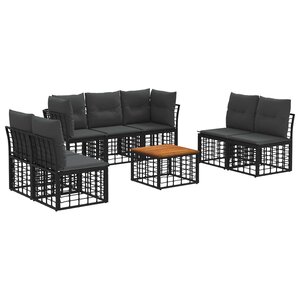 vidaXL Ensemble de canapés d'extérieur 8 pc Noir et Gris foncé