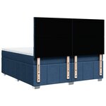 vidaXL Sommier à lattes de lit avec matelas Bleu 200x200 cm Tissu