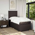 vidaXL Sommier à lattes de lit avec matelas Marron foncé 100x200 cm