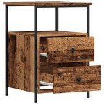 vidaXL Tables de chevet 2 Pièces vieux bois 34x35 5x50 cm bois ingénierie