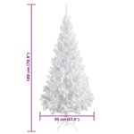 vidaXL Arbre de Noël artificiel pré-éclairé et boules blanc 180 cm PVC