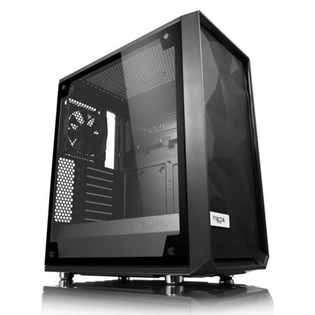FRACTAL DESIGN BOITIER PC Meshify C - Blackout - Noir - Verre trempé - Format ATX (FD-CA-MESH-C-BKO-TGL)
