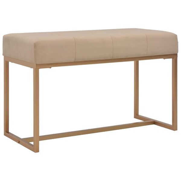 Banquette pouf tabouret meuble banc 80 cm beige velours 3002049