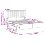 vidaXL Lit de Rangement Blanc 160 x 200 cm Bois d'ingénierie