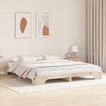 vidaXL Cadre de lit Naturel 200 x 200 cm Pin massif