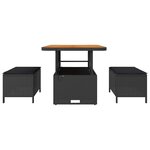 vidaXL Ensemble de salle à manger pour jardin Noir polyrotin