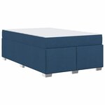 vidaXL Cadre de lit avec matelas Bleu 120 x 190 cm tissu