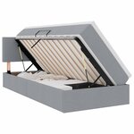 vidaXL Lit de rangement LED avec matelas Gris clair 90 x 190 cm Tissu