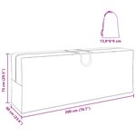 vidaXL Sac de stockage extérieur Noir 200 x 60 x 75 cm Tissu 210D