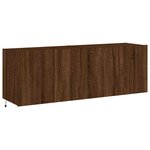 vidaXL Meubles TV muraux lumières LED 2 Pièces chêne marron 60x35x41 cm