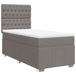 vidaXL Sommier à lattes de lit avec matelas Taupe 90x200 cm Tissu