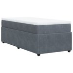 vidaXL Sommier à lattes de lit et matelas Gris foncé 90x190 cm Velours