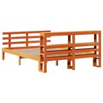 vidaXL Cadre de lit et tête de lit sans matelas cire marron 140x200 cm