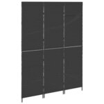 vidaXL Paravent Pliant Manuel Noir 146 x 180 cm. polyrotin