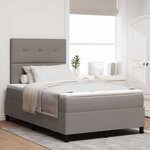 vidaXL Lit à ressorts avec matelas avec LED Taupe 120 x 200 cm tissu