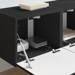 vidaXL Meuble TV mural 2 Pièces Noir 60 x 31 x 29.5 cm Bois d'ingénierie