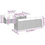 vidaXL Canapé de jardin 9 pièces avec coussins en polyrotin marron