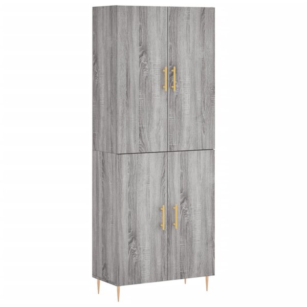 vidaXL Buffet haut Sonoma gris 69 5x34x180 cm Bois d'ingénierie