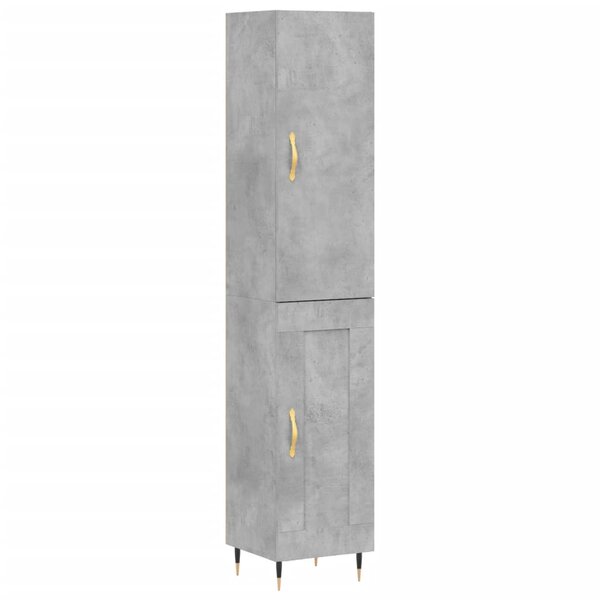 vidaXL Buffet haut Gris béton 34 5x34x180 cm Bois d'ingénierie