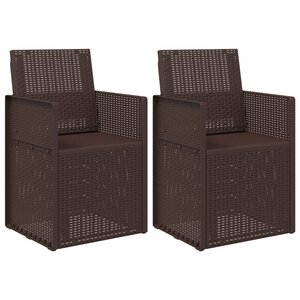 vidaXL Chaises de jardin salle à manger 2 pc Marron PP