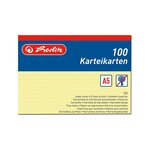 Pqt de 100 Fiches bristol 170g A5 148x210 mm Lignées Jaune HERLITZ