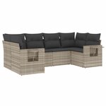 vidaXL Salon de jardin 6 Pièces avec coussins gris clair résine tressée
