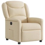 vidaXL Fauteuil inclinable électrique Crème Tissu